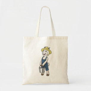Goat as Farmer with Bucket Tote Bag