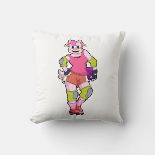 Goat as Inline Skater with Inline Skates Cushion
