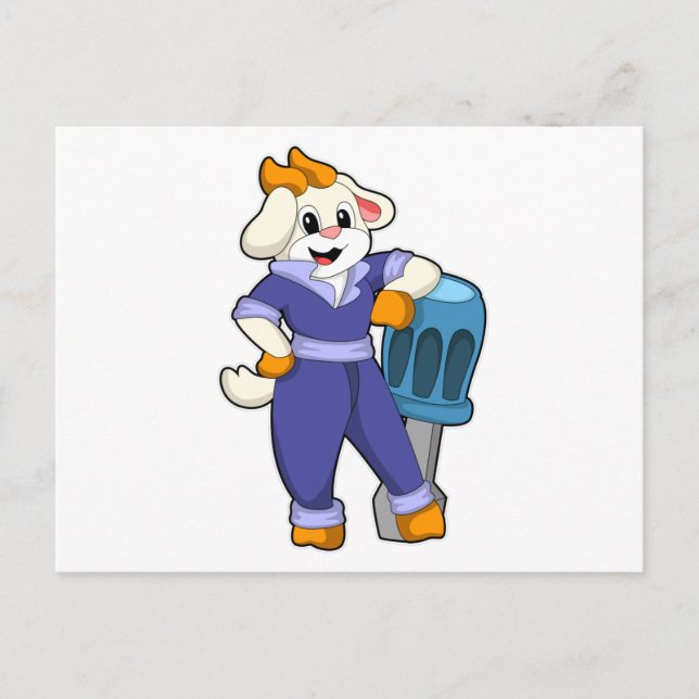 Goat as Mechanic with Screwdriver Postcard (Front)