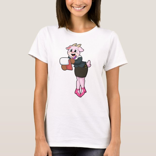 Goat as Secretary with High Heels T-Shirt (Front)