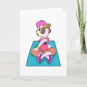 Goat at Yoga on Yoga mat Card
