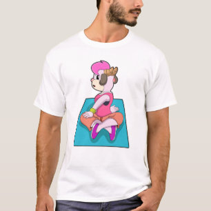 Goat at Yoga on Yoga mat T-Shirt