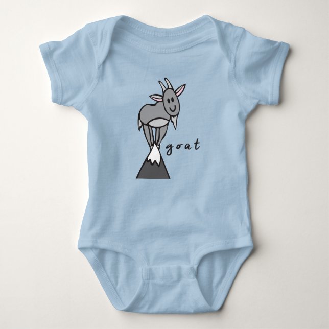 Goat Baby Bodysuit or One-Piece (with underbase) (Front)
