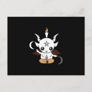Goat Baphomet Halloween Gift Announcement Postcard