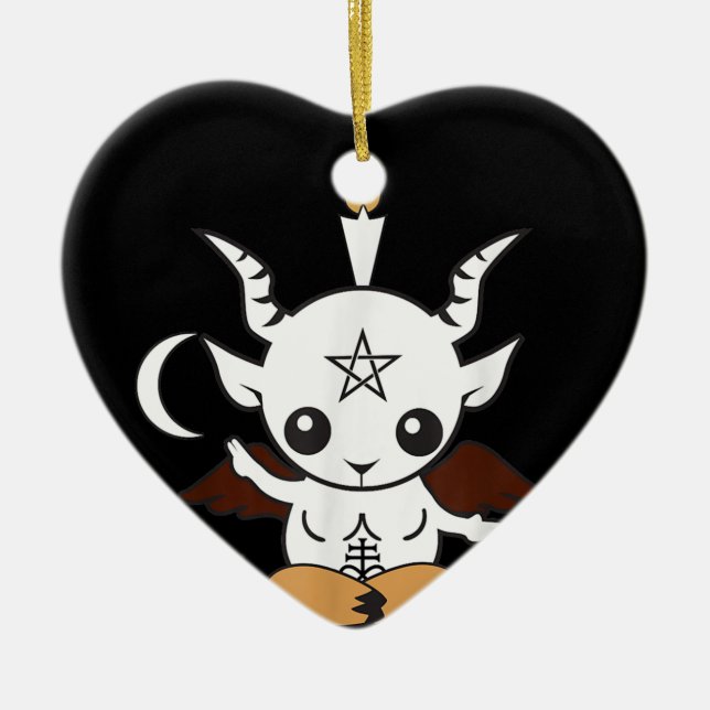 Goat Baphomet Halloween Gift Ceramic Ornament (Front)