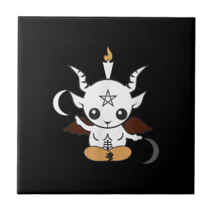 Goat Baphomet Halloween Gift Ceramic Tile