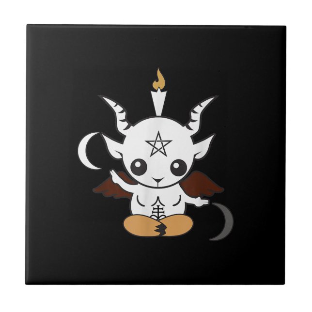 Goat Baphomet Halloween Gift Ceramic Tile (Front)