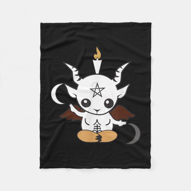 Goat Baphomet Halloween Gift Fleece Blanket (Front)