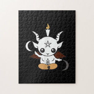 Goat Baphomet Halloween Gift Jigsaw Puzzle