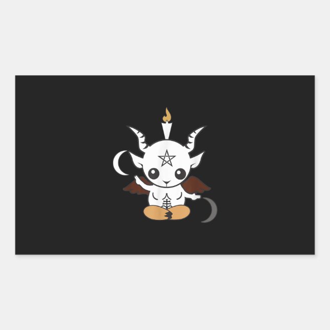 Goat Baphomet Halloween Gift Rectangular Sticker (Front)