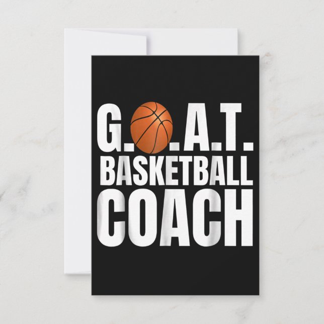 Goat Basketball Coach Gift RSVP Card (Front)