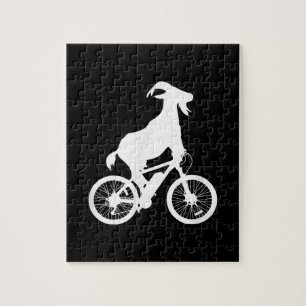 Goat Bicycle Rider Funny Goat Lover Graphic Jigsaw Puzzle