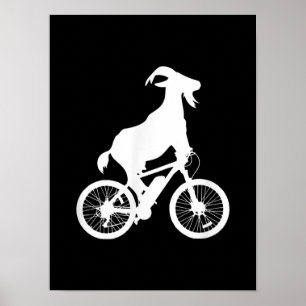Goat Bicycle Rider Funny Goat Lover Graphic Poster