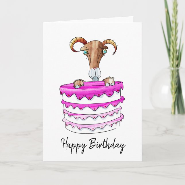 Goat birthday card (Front)