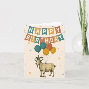 Goat Birthday Card – Funny Party Animal