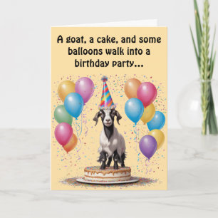 Goat Birthday Surprise – Funny & Witty Card