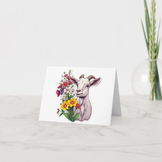 Goat Bouquet Thank You Card (Front)