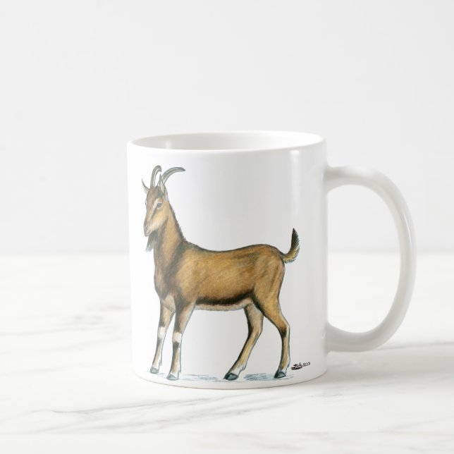 Goat:  Brown Coffee Mug (Right)