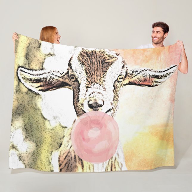 GOAT| Bubblegum Aeroplane Ears Kid Goat GetYerGoat Fleece Blanket (In Situ)