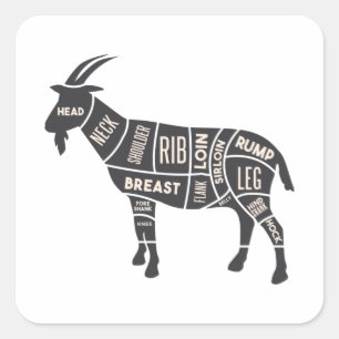 Goat Butcher Square Sticker