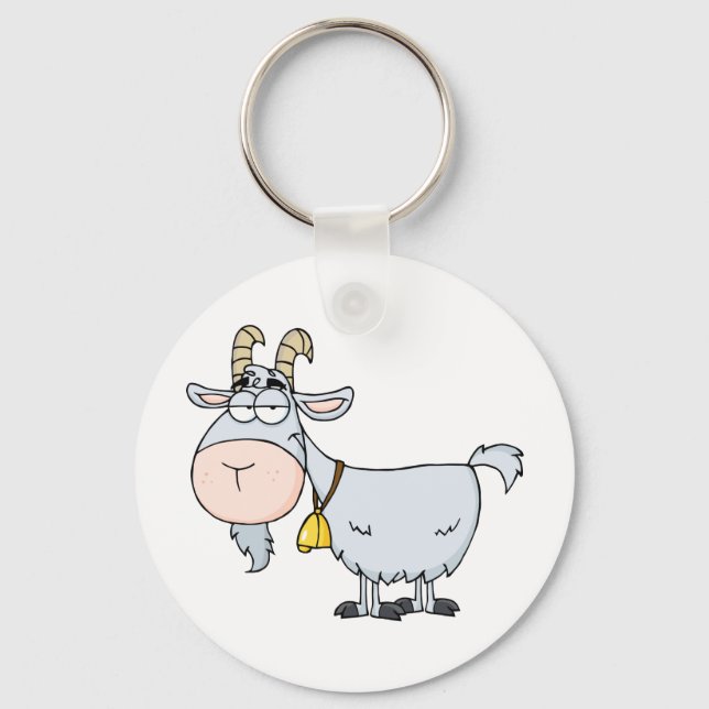 Goat Cartoon Character Key Ring (Front)