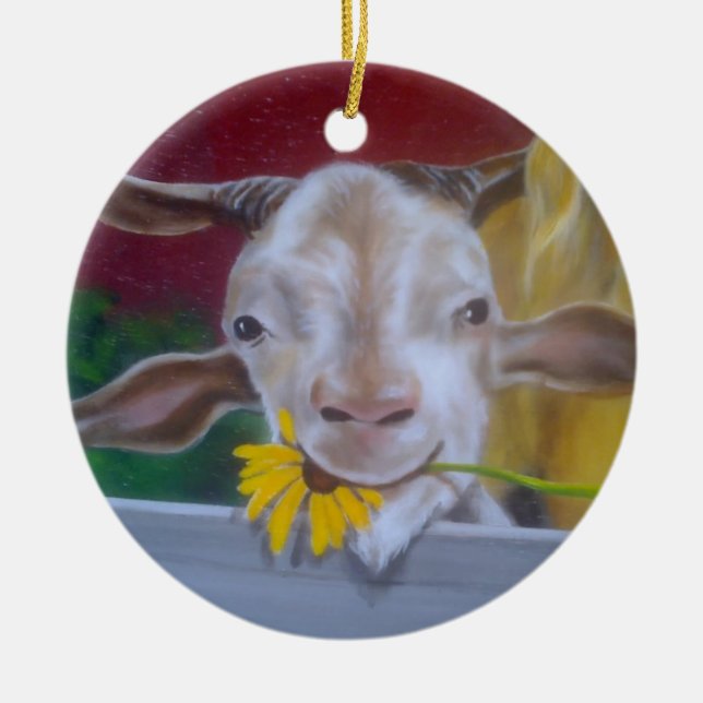**GOAT CARTOON** CHRISTMAS ORNAMENT (Front)