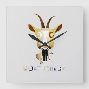 Goat Check – ZooDo Illustration Square Wall Clock