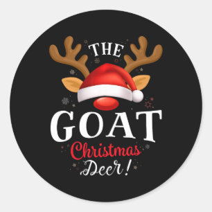 Goat Christmas Deer Pjs Xmas Family Matching Classic Round Sticker