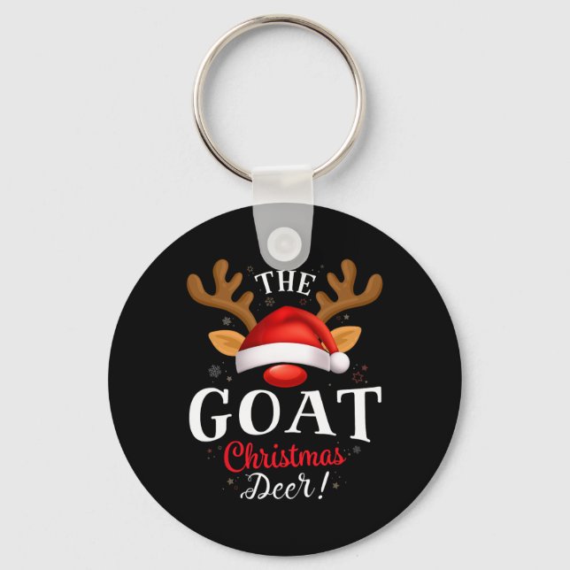 Goat Christmas Deer Pjs Xmas Family Matching  Key Ring (Front)