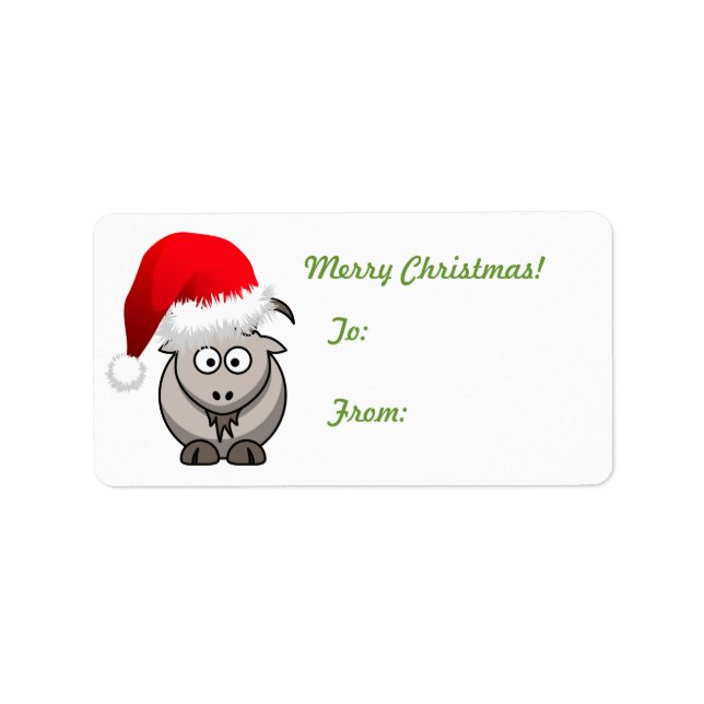 Goat Christmas Gift Tag Sticker (Front)