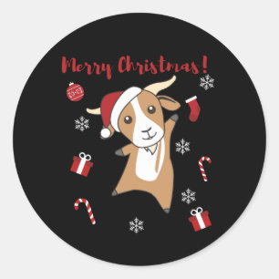Goat Christmas Goats Winter Animals Classic Round Sticker