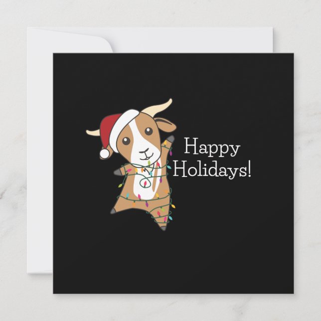 Goat Christmas Goats Winter Animals Invitation (Front)