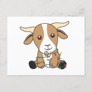 Goat Christmas Goats Winter Animals Postcard