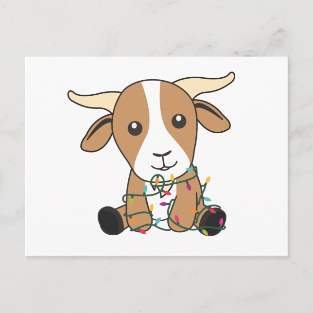 Goat Christmas Goats Winter Animals Postcard (Front)