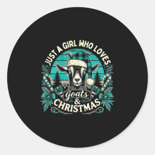 Goat Christmas Goats Xmas Goat Lover  Classic Round Sticker