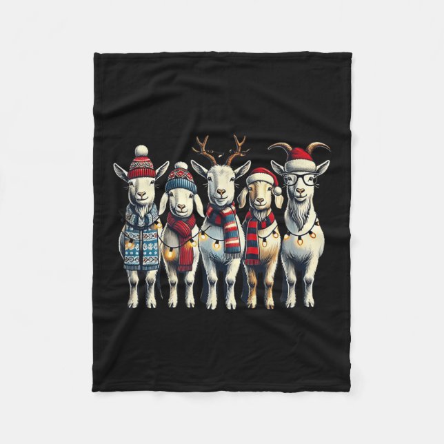 Goat Christmas Goats Xmas Goat Lover  Fleece Blanket (Front)