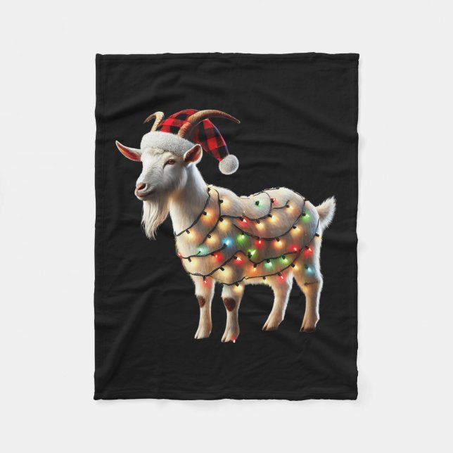 Goat Christmas Goats Xmas Goat Lover  Fleece Blanket (Front)