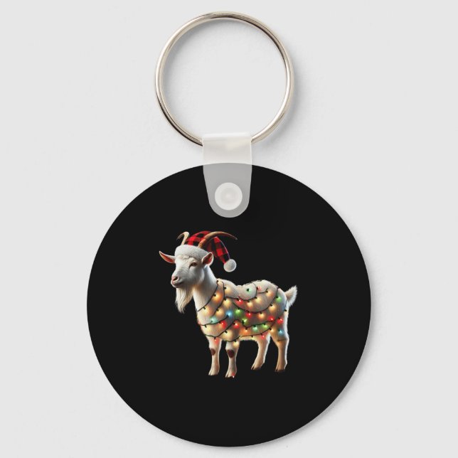 Goat Christmas Goats Xmas Goat Lover  Key Ring (Front)