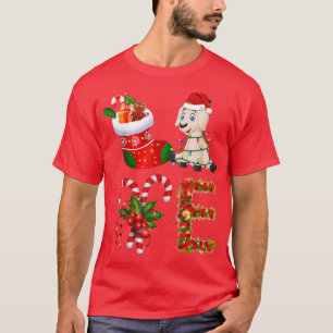 Goat Christmas Lights Led Funny Santa Hat Christma T-Shirt