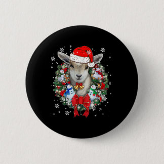 Goat Christmas Ornament 6 Cm Round Badge