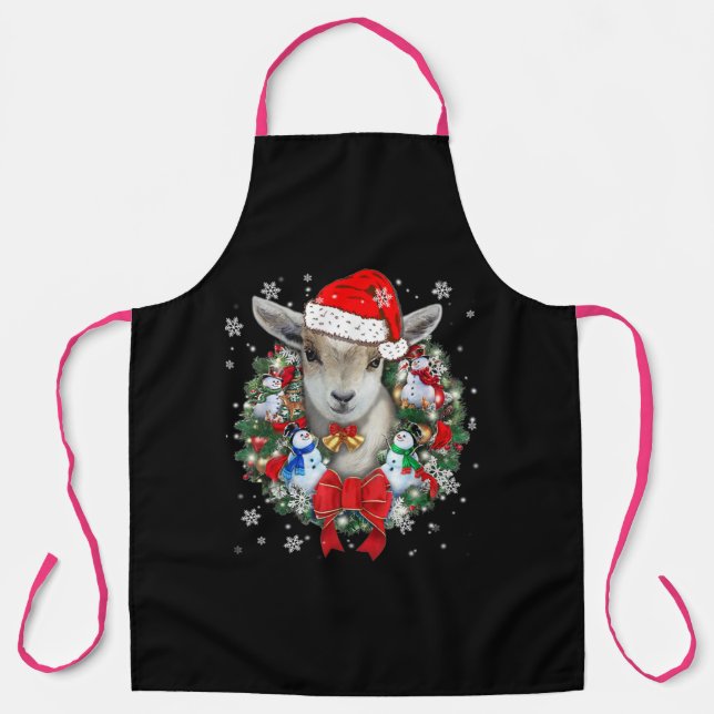 Goat Christmas Ornament Apron (Front)