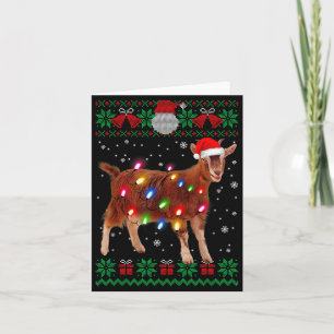 Goat Christmas Sweater Goat Christmas Tree Lights  Card