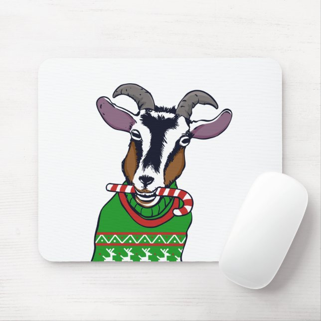 Goat Christmas Sweater Mouse Pad (With Mouse)