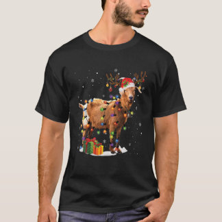 Goat Christmas Tee Reindeer Christmas Lights Pajam