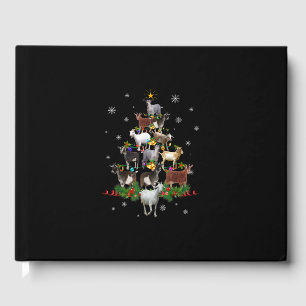 Goat Christmas Tree Snow Goat Xmas Guest Book