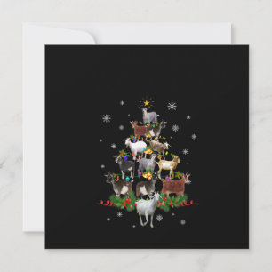 Goat Christmas Tree Snow Goat Xmas Invitation