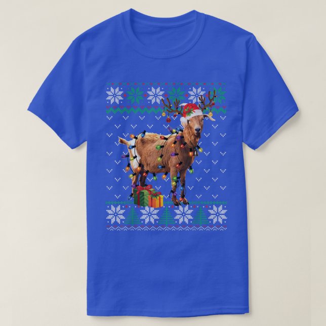 Goat Christmas Ugly Sweater Reindeer Christmas Paj (Design Front)