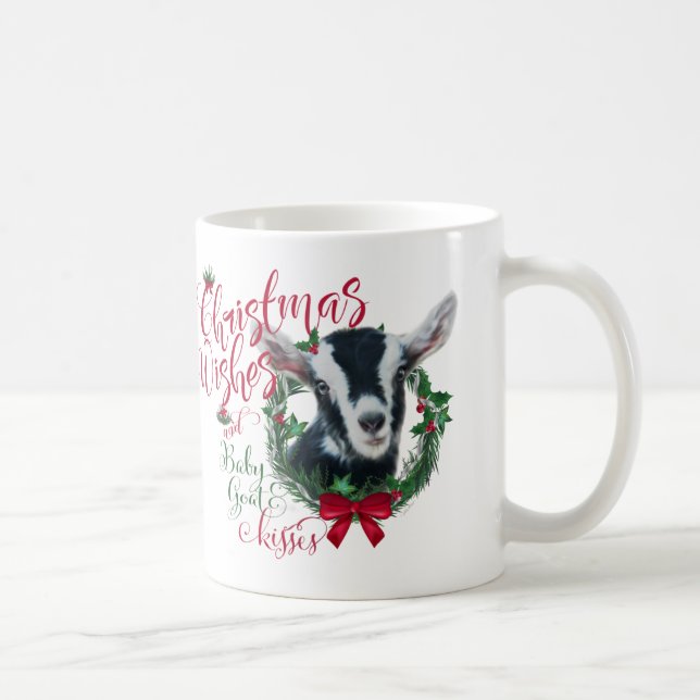 GOAT | Christmas Wishes Baby Goat Kisses Alpine Coffee Mug (Right)