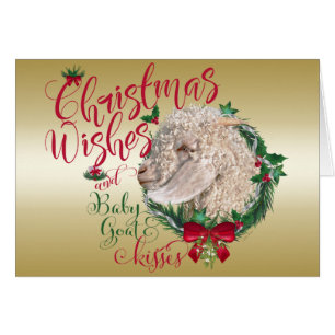 GOAT Christmas Wishes Baby Goat Kisses Angora