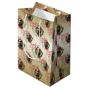 GOAT   Christmas Wishes Baby Goat Kisses Boer Medium Gift Bag
